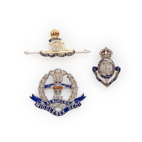 COLLECTION OF BRITISH MILITARY SWEETHEART BROOCHES
