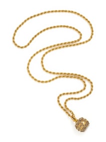 GOLD AND DIAMOND WATCH PENDANT NECKLACE