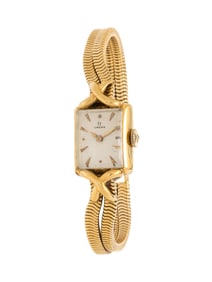 OMEGA, YELLOW GOLD WATCH