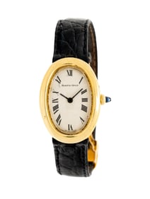 BUECHE GIROD FOR CARTIER, REF. 7743-1 YELLOW GOLD 'BAGNOIRE' WATCH
