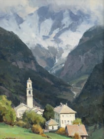 Clyde Aspevig (American, b. 1951) View of Soglio, Switzerland, 1994