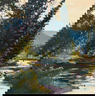 William C. Hook (American, b. 1948) On The Colorado: William C. Hook (American, b. 1948) On The Colorado acrylic on canvas signed W. C. Hook (lower left) 24 x 24 inches. This lot is located in Denver. Provenance: Private Collection, Colorado.