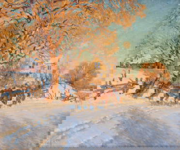 Charles Fritz (American, b. 1955) Evening in Winter: Charles Fritz (American, b. 1955) Evening in Winter oil on canvas signed C. FRITZ (lower left) 32 x 38 inches. This lot is located in Denver. Provenance: Private Collection, Colorado.