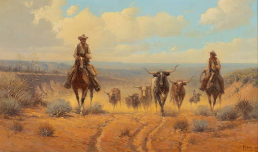 G. (Gerald Harvey Jones) Harvey (American, 1933-2017) Topping Out & Headin' North, 1973: G. (Gerald Harvey Jones) Harvey (American, 1933-2017) Topping Out & Headin' North, 1973 oil on canvas signed G. Harvey and dated (lower right); titled and inscribed #3887 (stretcher) and stamped All