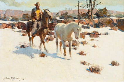 James Reynolds (American, 1926-2010) White Horse, Winter Sun