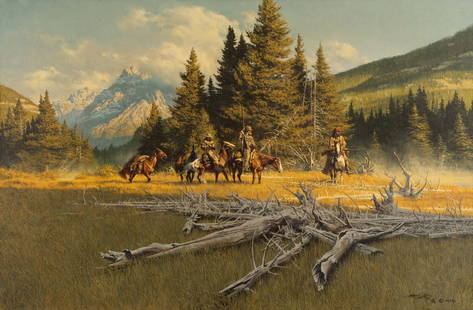 Frank McCarthy (American, 1924-2002) A Time of Decision, 1979: Frank McCarthy (American, 1924-2002) A Time of Decision, 1979 oil on canvas mounted to Masonite signed McCarthy CA and dated (lower right); signed, titled, numbered #474, and inscribed all