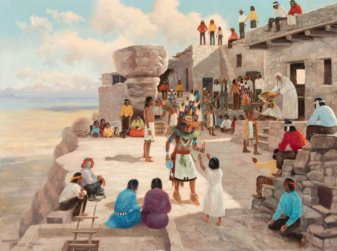 Charles Damrow (American, 1916-1989) Home Dance, 1968: Charles Damrow (American, 1916-1989) Home Dance, 1968 oil on canvas signed CHARLES DAMROW and dated (lower left) 36 x 48 inches. This lot is located in Denver. Provenance: Reata Pass Auctions, Prescot