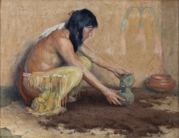 Eanger Irving Couse (American, 1866-1936) The Prehistoric Image, 1915