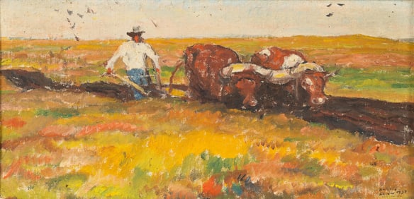 Harvey Dunn (American, 1884-1952) Working the Land, 1937
