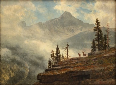Albert Bierstadt (American, 1830-1902) California Mountain Crag
