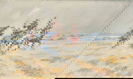 Charles Marion Russell (American, 1864-1926) Cowboys on the Plains, 1920