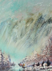 Earl Biss (American, 1947-1998) Walking the Waters Before the Beartooth Range, 1996