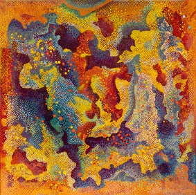 Vance Kirkland (American, 1904-1981) The Illusion of Red, Yellow and Blue in Space No. 2, 1975