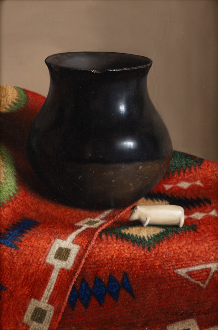 William Acheff (American, b. 1947) Taos Treasures, 1985: William Acheff (American, b. 1947) Taos Treasures, 1985 oil on canvas signed © Wm. Acheff and dated (lower right) 14 x 10 inches. This lot is located in Denver. Provenance: Trailside Galleries, S