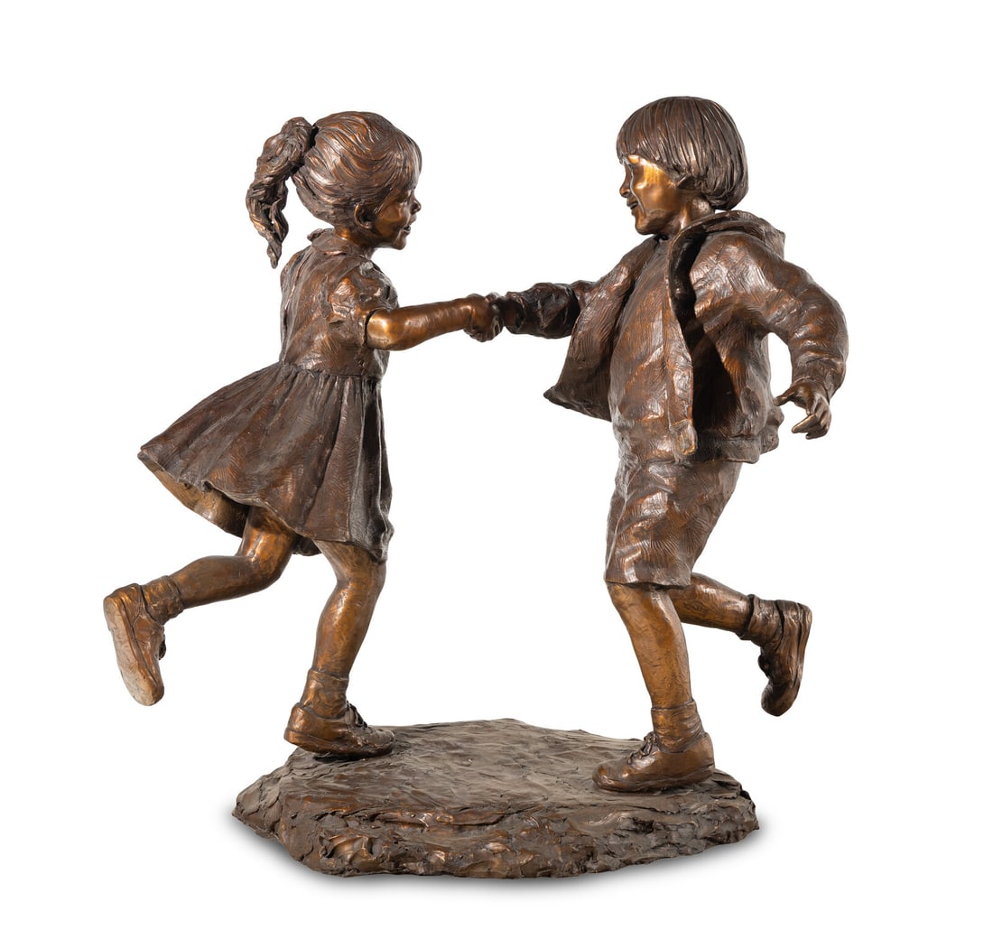 Glenna Goodacre (American, 1939-2020) Carefree, 1994: Glenna Goodacre (American, 1939-2020) Carefree, 1994 bronze with brown patina inscribed G. Goodacre ©, dated 1994, and numbered 5/25 (on front edge of base) height: 52 in. Property from the Estat