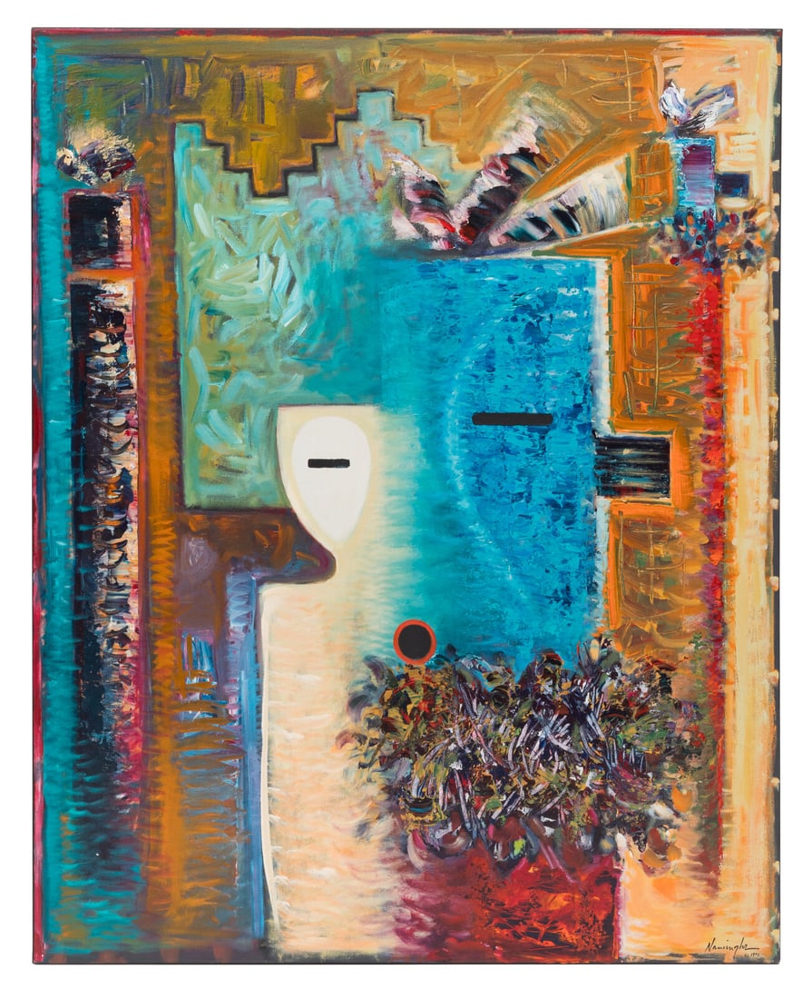 Dan Namingha (Hopi/Tewa, b. 1950) Dream State Series #7, 1992: Dan Namingha (Hopi/Tewa, b. 1950) Dream State Series #7, 1992 acrylic on canvas signed Namingha and dated (lower right); signed, titled, and dated (on the reverse) 50 x 40 inches. This lot is located