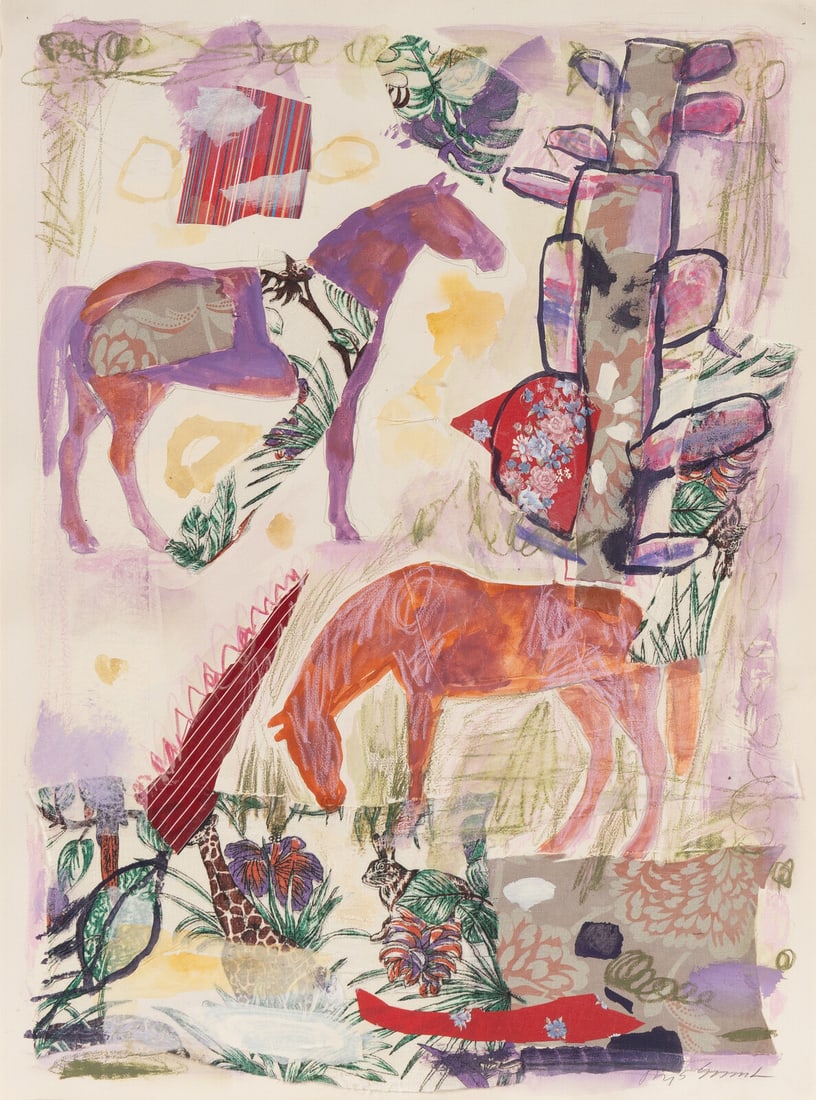 Jaune Quick-To-See Smith (Confederated Salish/Kootenai, 1940-2025) Cheyenne #47: Jaune Quick-To-See Smith (Confederated Salish/Kootenai, 1940-2025) Cheyenne #47 collage and mixed media on paper signed JQTS Smith (lower right); titled (on the reverse) 30 x 22 1/4 in. Provenance: Pr