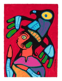 Norval (Copper Thunderbird) Morrisseau (Anishinaabe, 1932-2007) Shaman Thunderbird Apprentice, c.