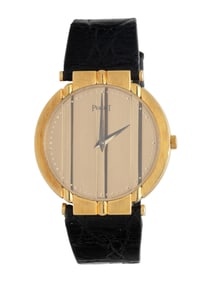PIAGET, REF. 8673 18K YELLOW GOLD 'POLO' WATCH, WITH PIAGET GOLD BUCKLE