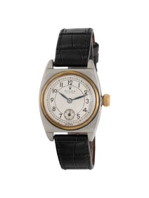 ROLEX, STAINLESS STEEL 'BUBBLE BACK' WATCH