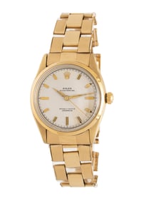 ROLEX, REF. 6564 14K YELLOW GOLD VINTAGE 'OYSTER PERPETUAL' WATCH