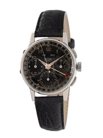 HEUER, REF. 2543 STAINLESS STEEL TRIPLE CALENDAR CHRONOGRAPH WATCH