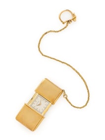 MOVADO, 18K YELLOW GOLD ERMETO TRAVEL WATCH