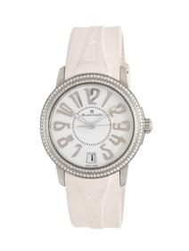 BLANCPAIN, REF. 3300-4527-64B 18K WHITE GOLD 'VILLERET' WATCH WITH FACTORY DIAMOND BEZEL
