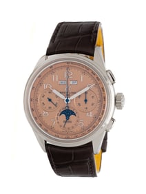 BREITLING, REF. AB25 STAINLESS STEEL 'PREMIER B25 DATORA 42' SALMON DIAL CHRONOGRAPH ANNUAL CALENDAR