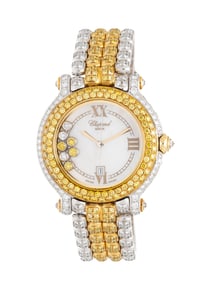 CHOPARD, REF. S27/6181-29 18K WHITE AND YELLOW GOLD WITH WHITE AND YELLOW DIAMONDS 'HAPPY SPORT'