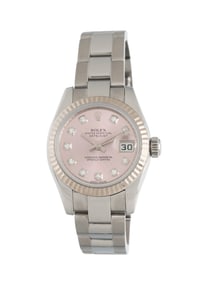 ROLEX, REF. 17914 STAINLESS STEEL 'LADY-DATEJUST' WATCH WITH FACTORY DIAMOND DIAL
