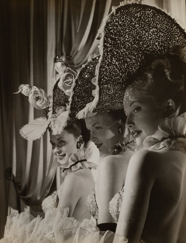 Gjon Mili (American, 1904–1984) Three show girls from Latin Quarter, NY, 1947; printed ca. 194: Gjon Mili (American, 1904–1984) Three show girls from Latin Quarter, NY, 1947; printed ca. 1947 gelatin silver print 13 3/4 x 10 1/2 inches. Property from the Museum of Fine Arts, Houston<