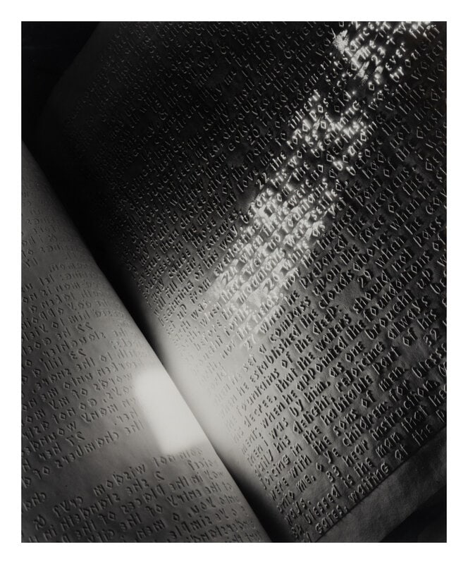 Abelardo Morell
(American/Cuban, b. 1948)
1841 Book of Proverbs for the Blind #1, 1995 (1 of 3)