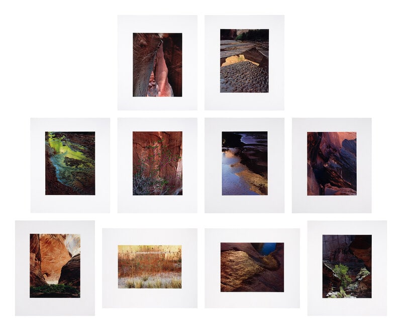 Eliot Porter (American, 1901–1990) Glen Canyon (complete portfolio of ten with clamshell box),: Eliot Porter (American, 1901–1990) Glen Canyon (complete portfolio of ten with clamshell box), 1961-71; printed 1980 dye transfer prints signed and numbered 99 in ink on colophon; each signed in