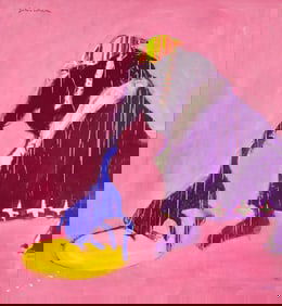 Fritz Scholder (Luiseño, 1937-2005) Indian Woman Roasting Dog