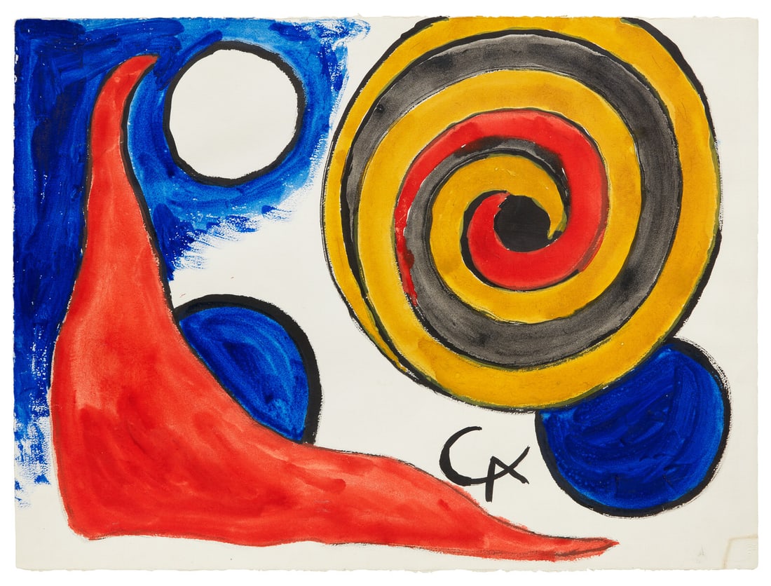 Alexander Calder (American, 1898-1976) Untitled, 1970: Alexander Calder (American, 1898-1976) Untitled, 1970 paint and ink on paper initialed CA (lower right) 22 1/4 x 30 inches. This lot is located in New York. This work is registered in the archives of
