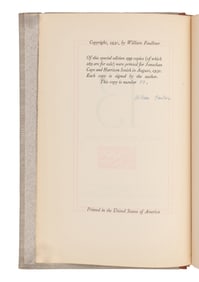 FAULKNER, William (1897-1962). These 13. New York: Jonathan Cape & Harrison Smith, 1931.