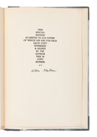 FAULKNER, William (1897-1962). Pylon. New York: Harrison Smith and Robert Haas, 1935.
