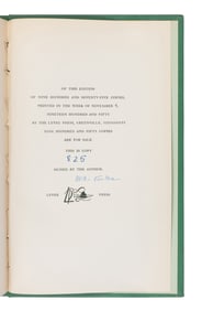 FAULKNER, William (1897-1962). Notes on a Horse Thief. Greenville, MS: The Levee Press, 1950.