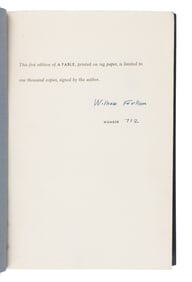 FAULKNER, William (1897-1962). A Fable. New York: Random House, 1954.