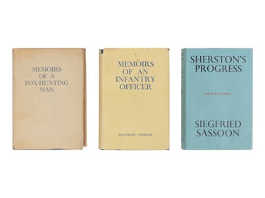 SASSOON, Siegfried (1886-1967). [Sherston trilogy]. Memoirs of a Fox-Hunting Man. 1928. -- Memoirs