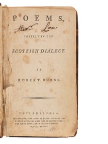 BURNS, Robert (1759-1796. Poems, Chiefly in the Scottish Dialect. Philadelphia: Peter Stewart and
