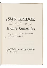 CONNELL, Evan S. (1924-2013). Mrs. Bridge [and] Mr. Bridge. New York: Viking Press; Alfred A. Knopf,