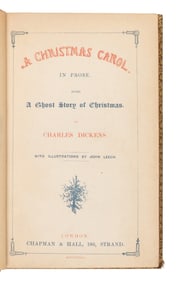 DICKENS, Charles (1812-1870). A Christmas Carol. In Prose. Being a Ghost Story of Christmas. London: