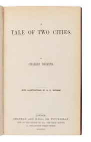 DICKENS, Charles (1812-1870). Tale of Two Cities. London: Chapman and Hall, 1859.