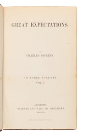 DICKENS, Charles (1812-1870). Great Expectations. London: [C. Whiting for] Chapman and Hall, 1861.