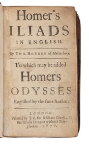 [HOBBES, Thomas (1588-1679), translator]. -- HOMER. Homer's Illiads in English. By Tho. Hobbes of