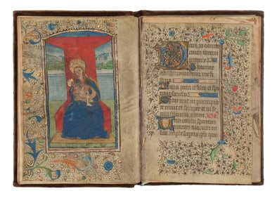 [LEAF BOOK - ILLUMINATED MANUSCRIPTS]. A leaf book containing various illuminated leaves from