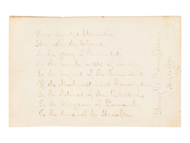 LONGFELLOW, Henry Wadsworth (1807-1882). Autograph manuscript quotation signed ("Henry W.