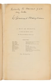 MAUGHAM, W. Somerset (1874-1965). A Man of Honour. A Play in Four Acts. London: Chapman and Hall,